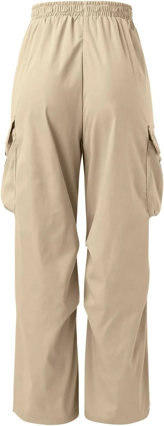Mens Cargo Pant Elastic Waist Work Pant Multi Pockets Casual Stretchy Outdoor Pants