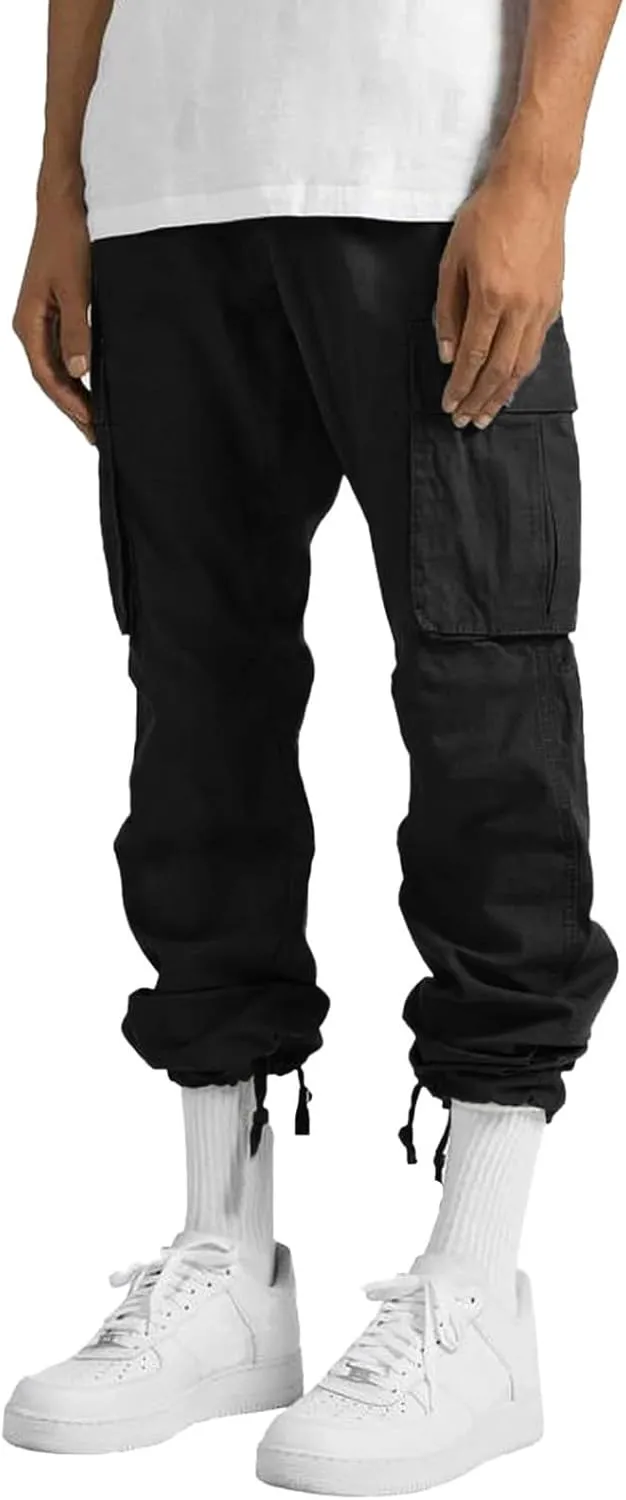 Men's Casual Cargo Pants Workout Joggers Trousers Loose Sports Trousers Casual Gym Workout Tactical Track Sweatpants