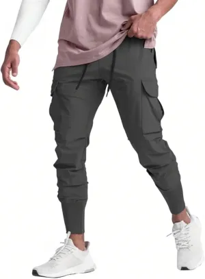 Men's Casual Pants Fitness Elastic Running Training Leg Drawstring Sweatpants