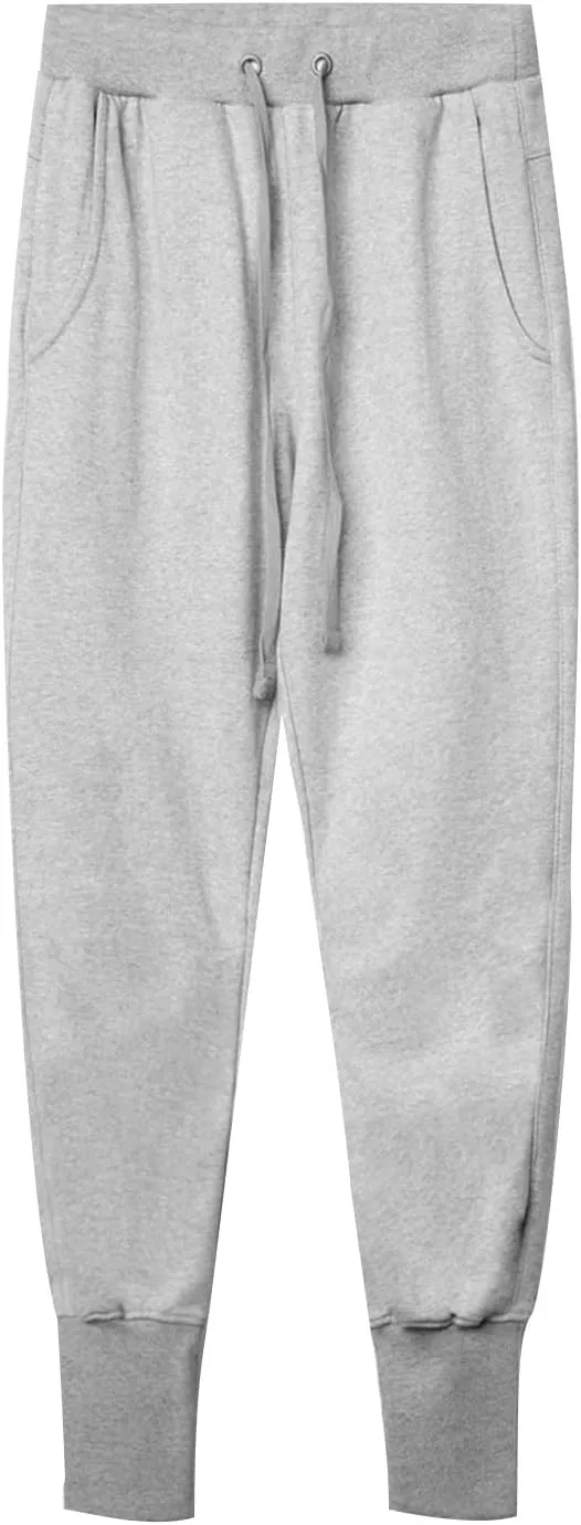 Mens Casual Pants with Pockets Chinos Pants Men Slim Fit Bound Feet Drawstring Elastic Waist Solid Color Sweatpants Trouser