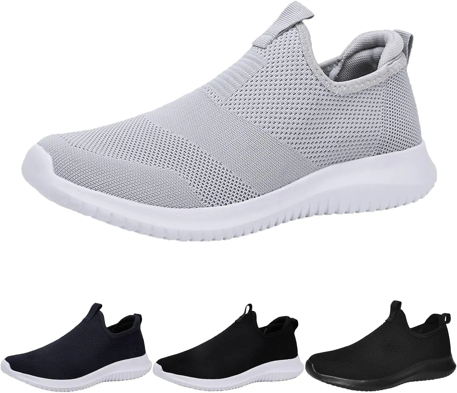 Men's Casual Shoe Fashion Spring and Summer Men Sports Shoes Flat Bottom Lightweight Fly Woven Mesh Breathable Slip On
