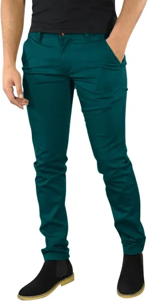 Mens Casual Stretch Dress Pants Slim Fit Solid Color Skinny Long Work Pant Flat-Front Business Golf Dress Chinos Pant