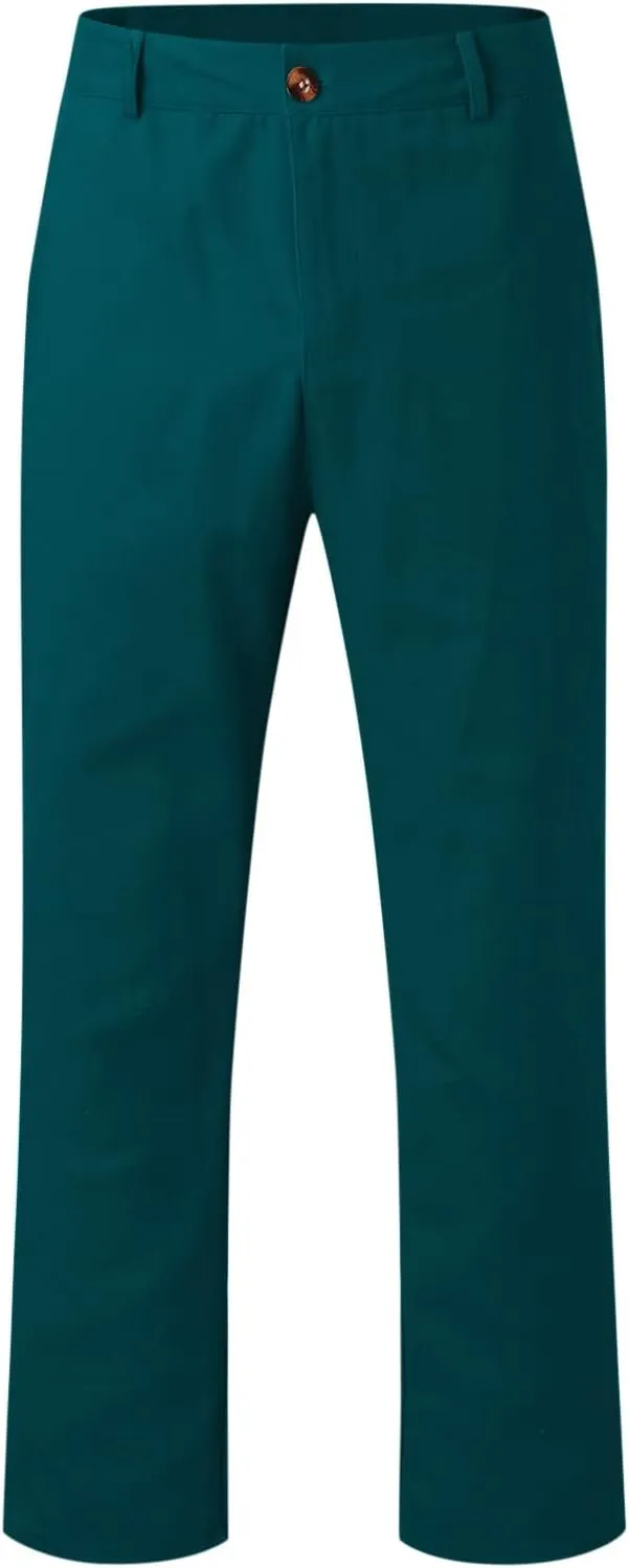 Mens Casual Stretch Dress Pants Slim Fit Solid Color Skinny Long Work Pant Flat-Front Business Golf Dress Chinos Pant