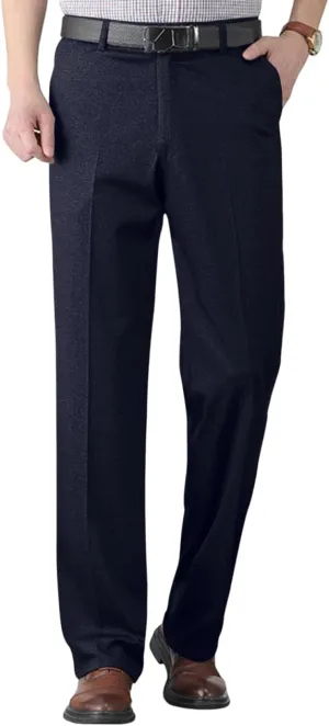 Mens Dress Pants Classic Business Casual Straight Leg Golf Pants Stretch Slim Fit Chino Pants with Pockets