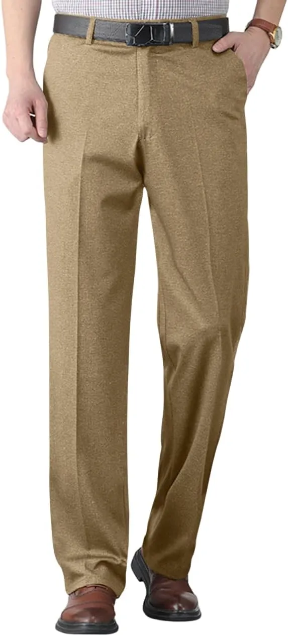 Mens Dress Pants Classic Business Casual Straight Leg Golf Pants Stretch Slim Fit Chino Pants with Pockets