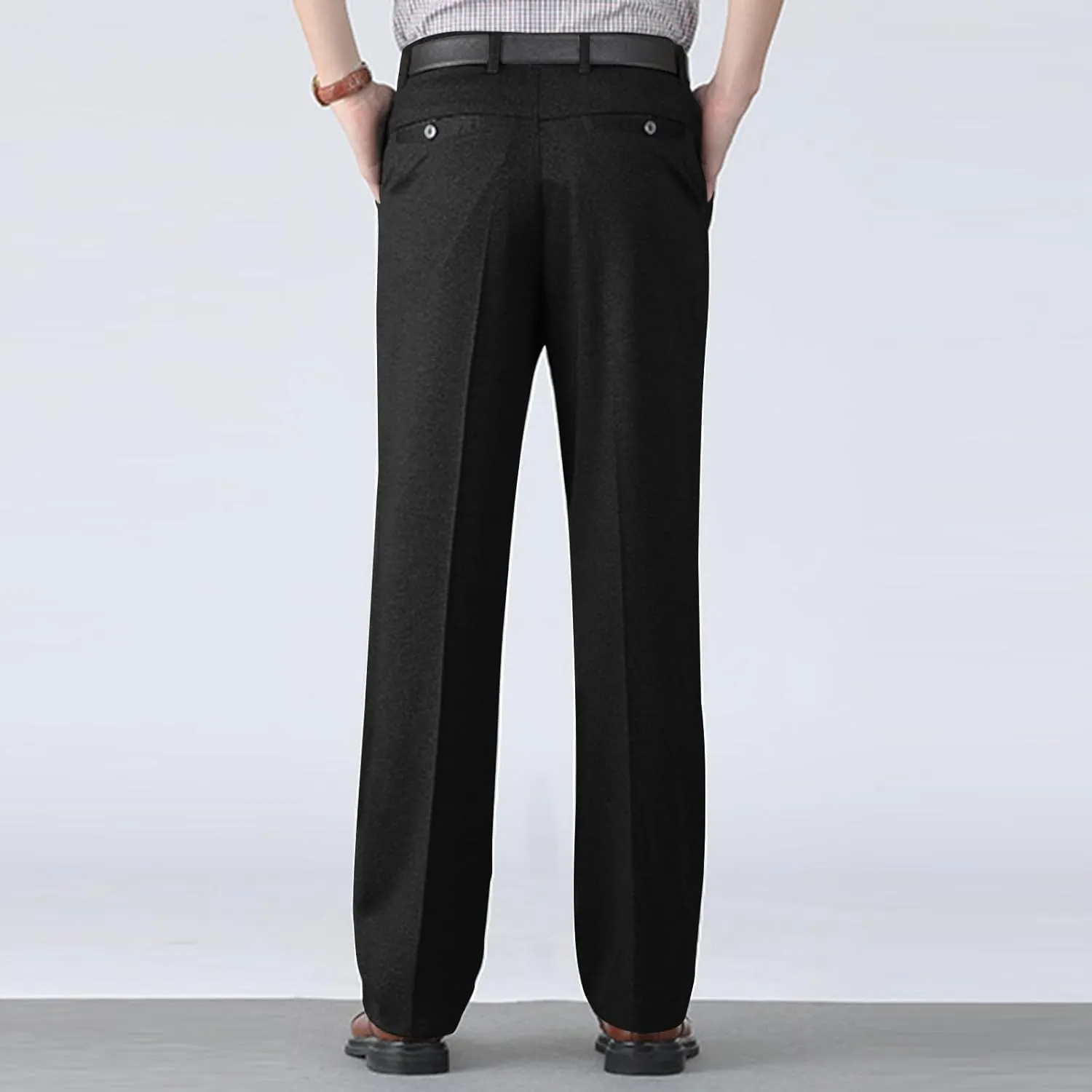 Mens Dress Pants Classic Business Casual Straight Leg Golf Pants Stretch Slim Fit Chino Pants with Pockets
