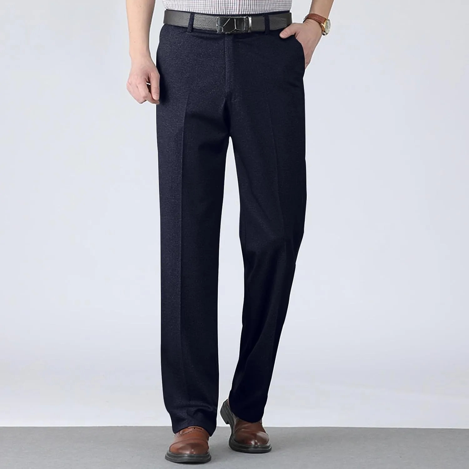 Mens Dress Pants Classic Business Casual Straight Leg Golf Pants Stretch Slim Fit Chino Pants with Pockets