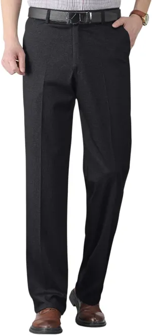 Mens Dress Pants Classic Business Casual Straight Leg Golf Pants Stretch Slim Fit Chino Pants with Pockets