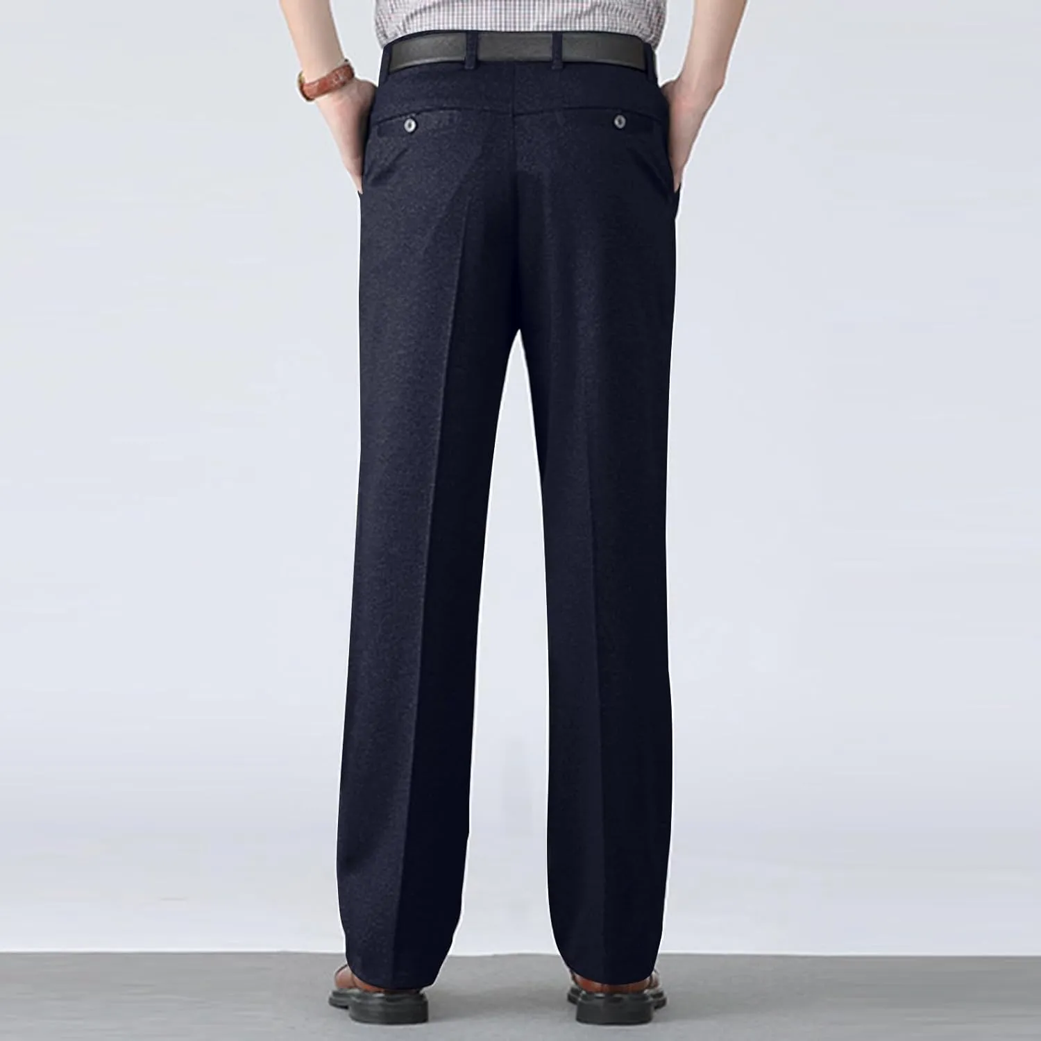 Mens Dress Pants Classic Business Casual Straight Leg Golf Pants Stretch Slim Fit Chino Pants with Pockets