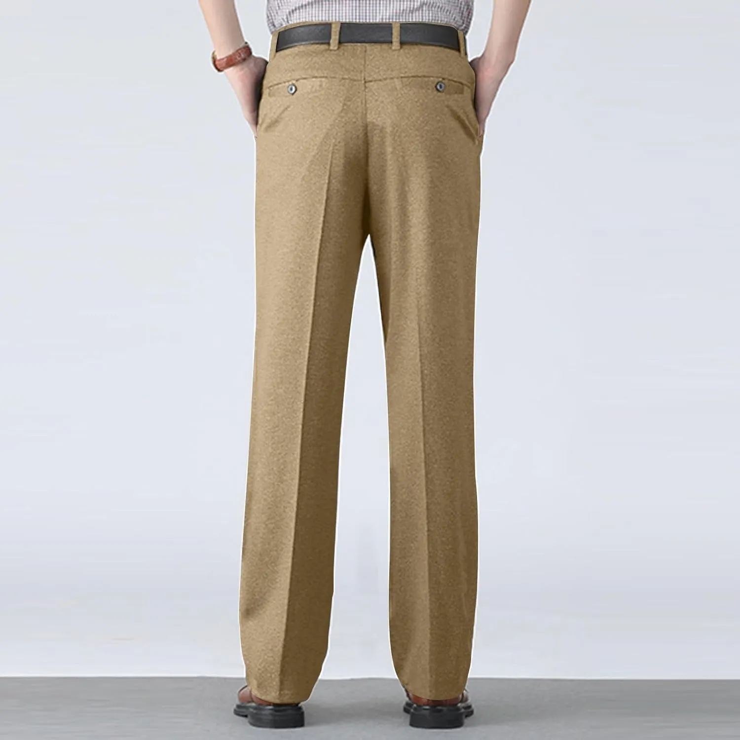 Mens Dress Pants Classic Business Casual Straight Leg Golf Pants Stretch Slim Fit Chino Pants with Pockets