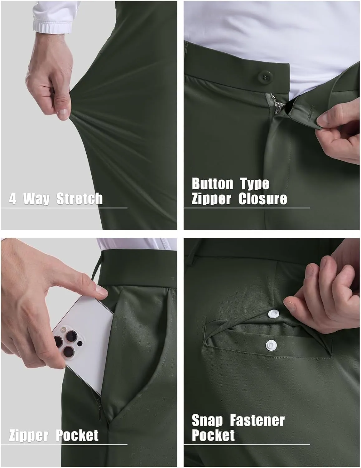 Men's Golf Joggers Pants Lightweight Stretchy Slim Fit Pants Casual Wear with Pockets for Golf Running Work Travel