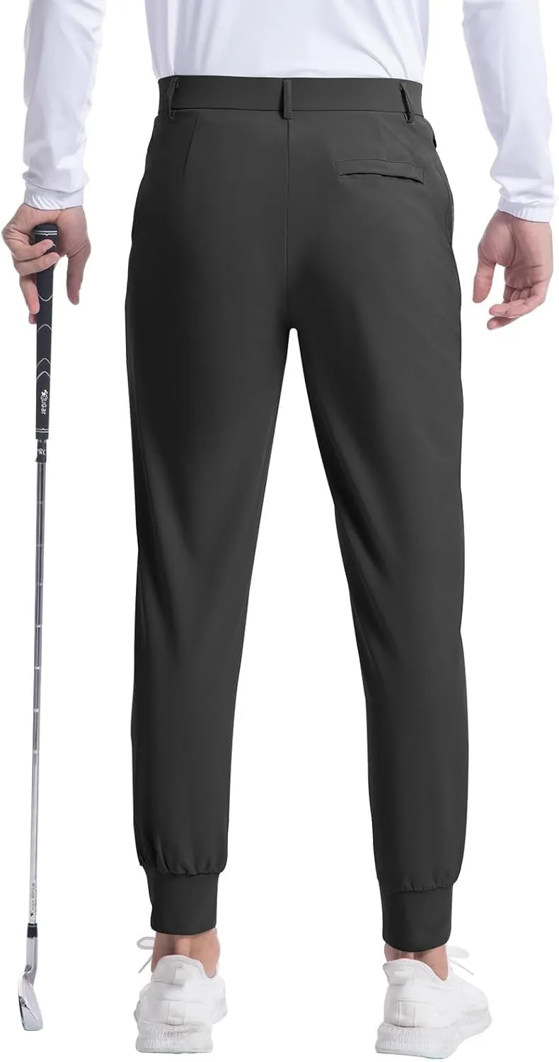 Men's Golf Joggers Pants Lightweight Stretchy Slim Fit Pants Casual Wear with Pockets for Golf Running Work Travel