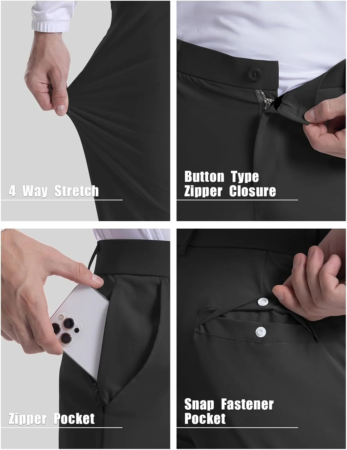 Men's Golf Joggers Pants Lightweight Stretchy Slim Fit Pants Casual Wear with Pockets for Golf Running Work Travel