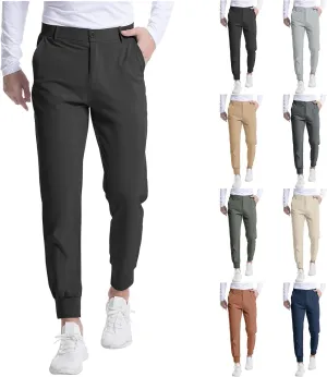Men's Golf Joggers Pants Lightweight Stretchy Slim Fit Pants Casual Wear with Pockets for Golf Running Work Travel