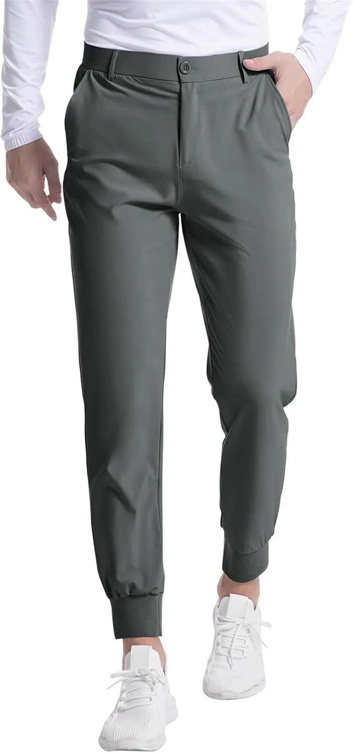 Men's Golf Joggers Pants Lightweight Stretchy Slim Fit Pants Casual Wear with Pockets for Golf Running Work Travel