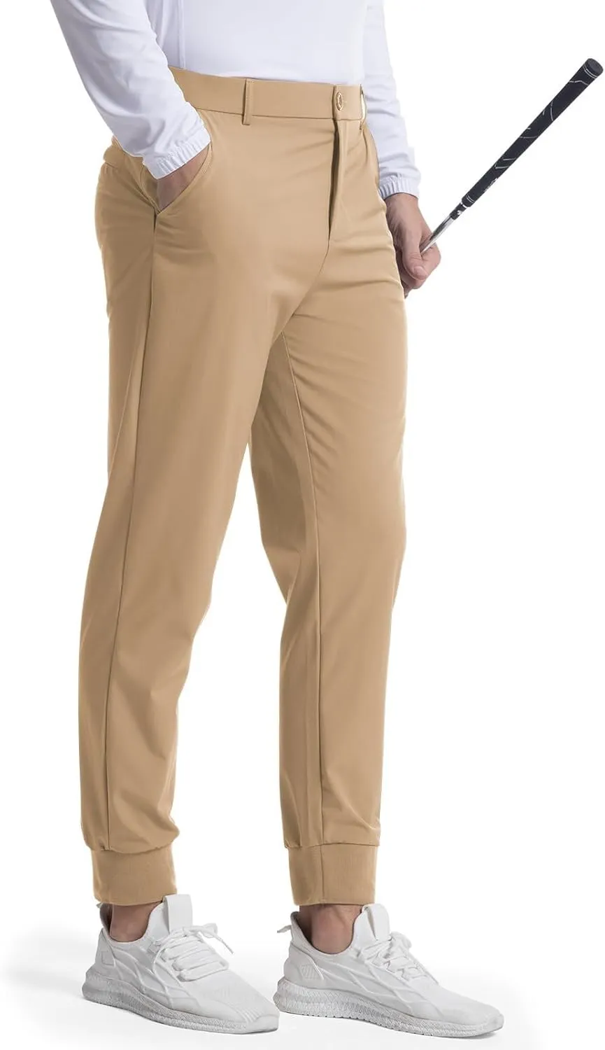 Men's Golf Joggers Pants Lightweight Stretchy Slim Fit Pants Casual Wear with Pockets for Golf Running Work Travel