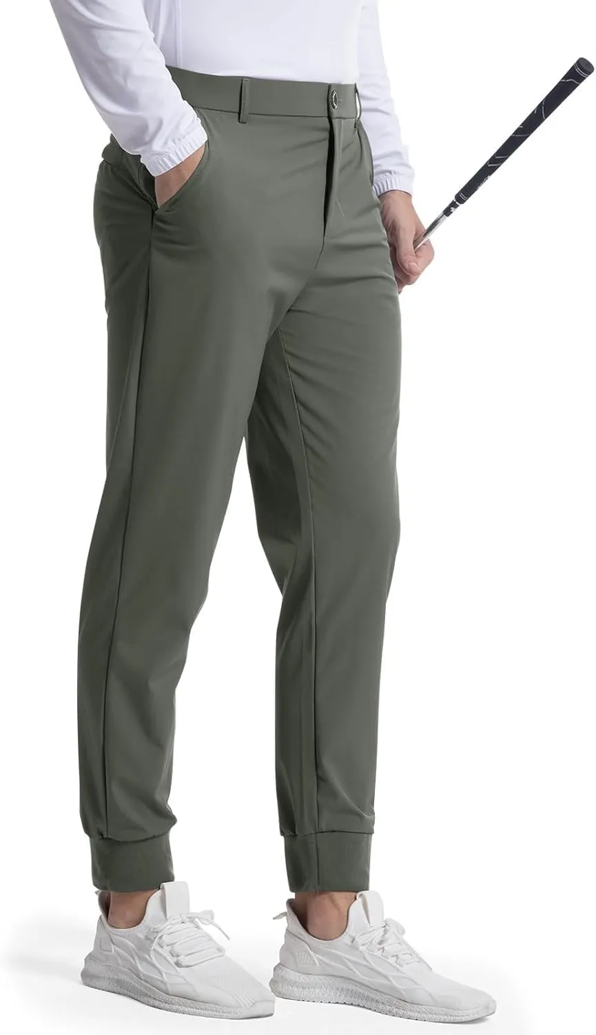 Men's Golf Joggers Pants Lightweight Stretchy Slim Fit Pants Casual Wear with Pockets for Golf Running Work Travel