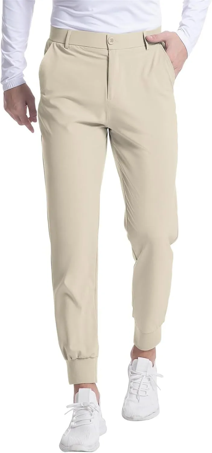Men's Golf Joggers Pants Lightweight Stretchy Slim Fit Pants Casual Wear with Pockets for Golf Running Work Travel