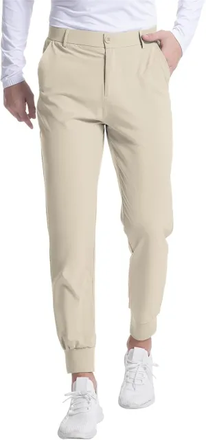 Men's Golf Joggers Pants Lightweight Stretchy Slim Fit Pants Casual Wear with Pockets for Golf Running Work Travel