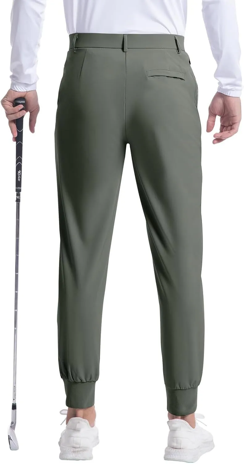 Men's Golf Joggers Pants Lightweight Stretchy Slim Fit Pants Casual Wear with Pockets for Golf Running Work Travel