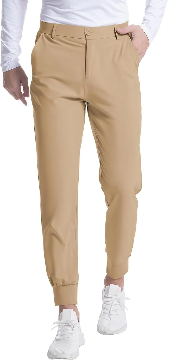 Men's Golf Joggers Pants Lightweight Stretchy Slim Fit Pants Casual Wear with Pockets for Golf Running Work Travel