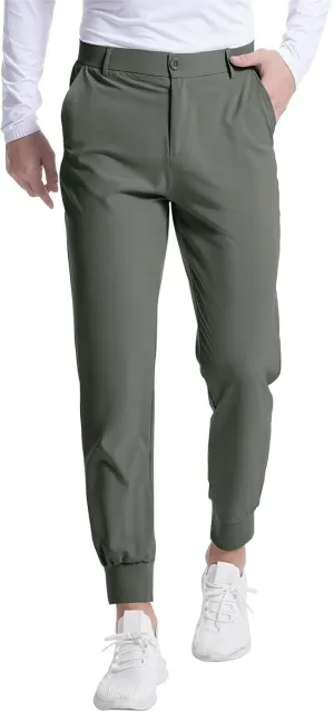 Men's Golf Joggers Pants Lightweight Stretchy Slim Fit Pants Casual Wear with Pockets for Golf Running Work Travel