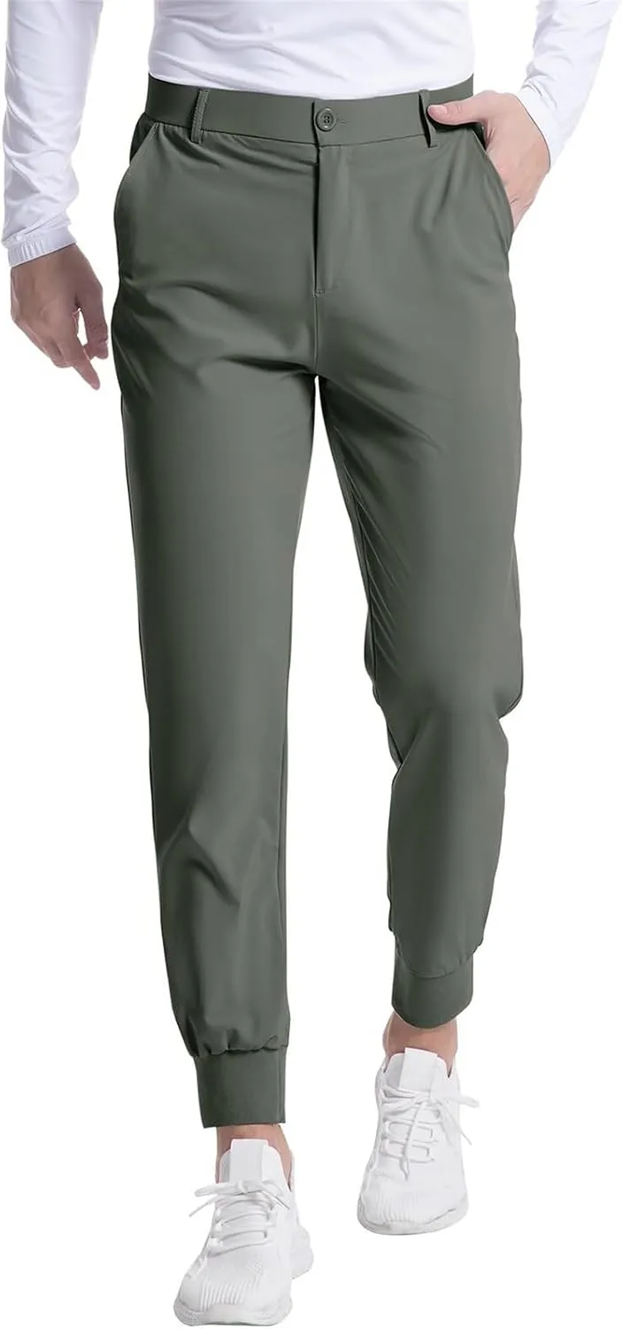 Men's Golf Joggers Pants Lightweight Stretchy Slim Fit Pants Casual Wear with Pockets for Golf Running Work Travel