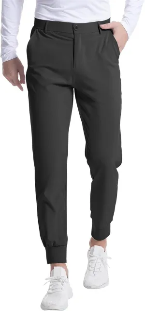 Men's Golf Joggers Pants Lightweight Stretchy Slim Fit Pants Casual Wear with Pockets for Golf Running Work Travel