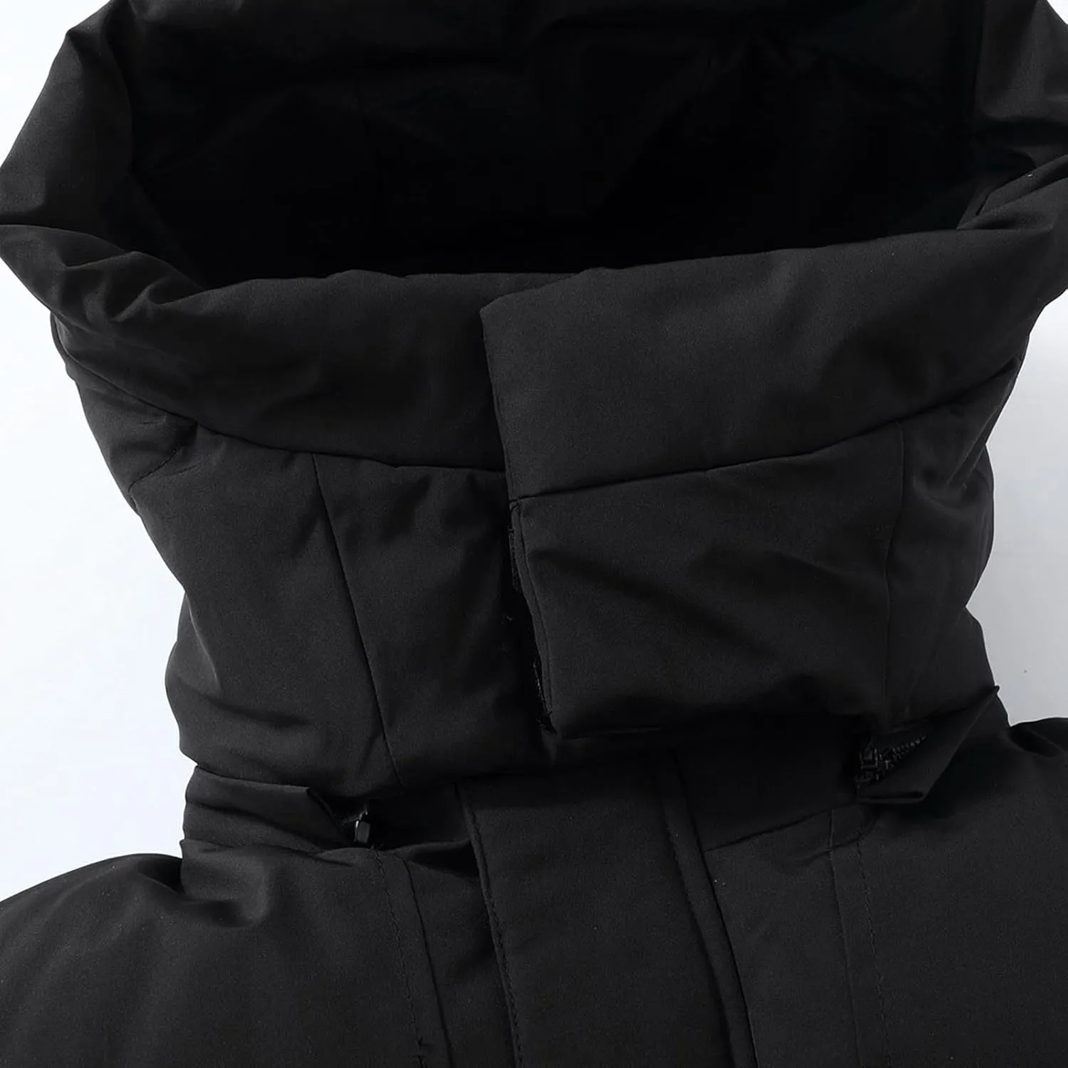 Mens Hooded Outdoor Jacket Two Color Splicing Cotton Padded Coat Detachable Hat Long Sleeve Zipper Men's E Winter