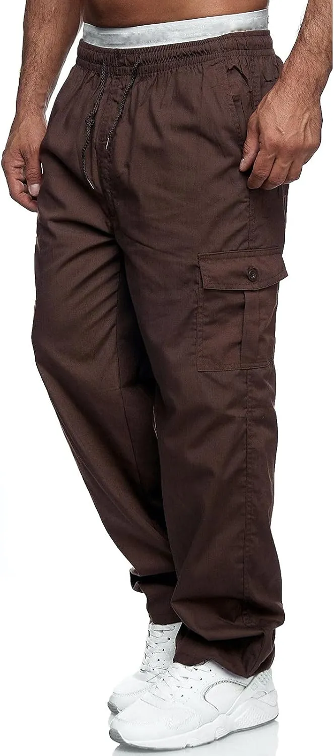Men's Joggers Cargo Pants Drawstring Fashion Pants Sweatpants Casual Work Chino Pants with Pockets for Men