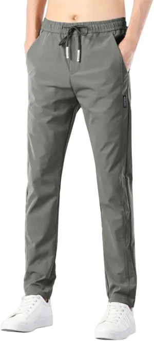 Men's Lightweight Jogging Pant Lounge Work Joggers Comfort Fit Sport Casual Sweatpants Elastic Waist Pants