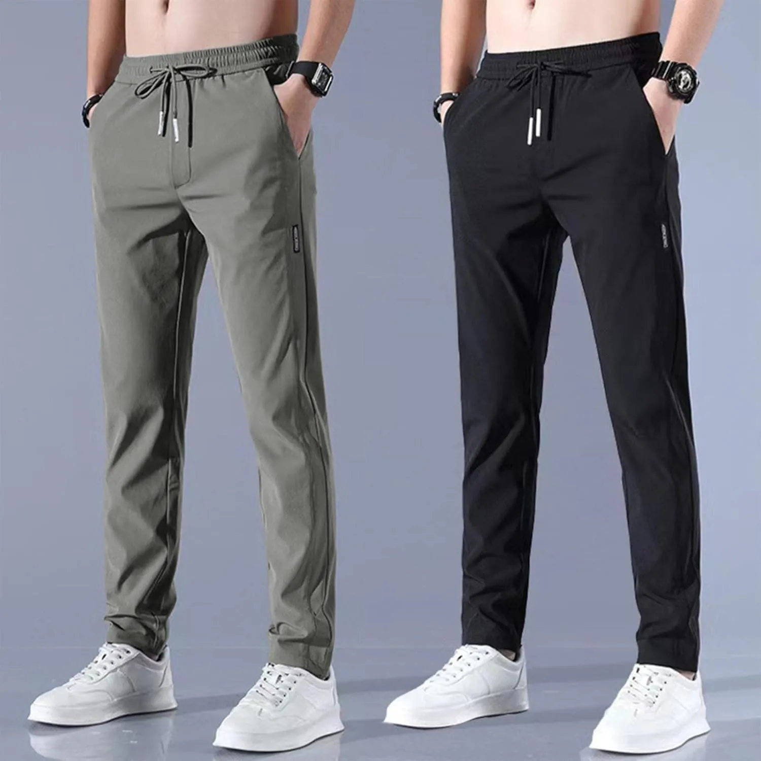Men's Lightweight Jogging Pant Lounge Work Joggers Comfort Fit Sport Casual Sweatpants Elastic Waist Pants