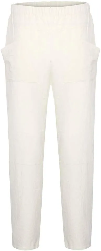 Men's Linen Pants Casual Elastic Waist Pants Breathable Lounge Pants Loose Summer Trousers Trendy Vacation Pants