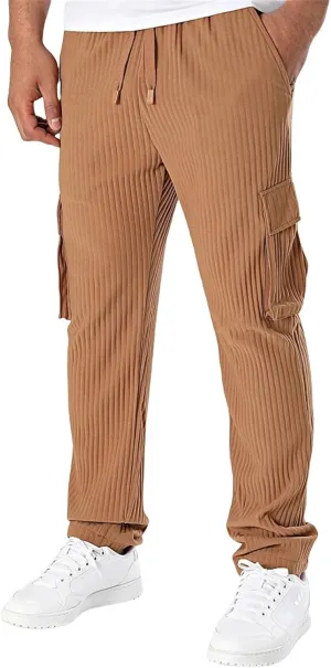 Men's Loose Straight Corduroy Pants Casual Slim Fit Drawstring Solid Color Work Pants Thick Breathable Sport Trousers