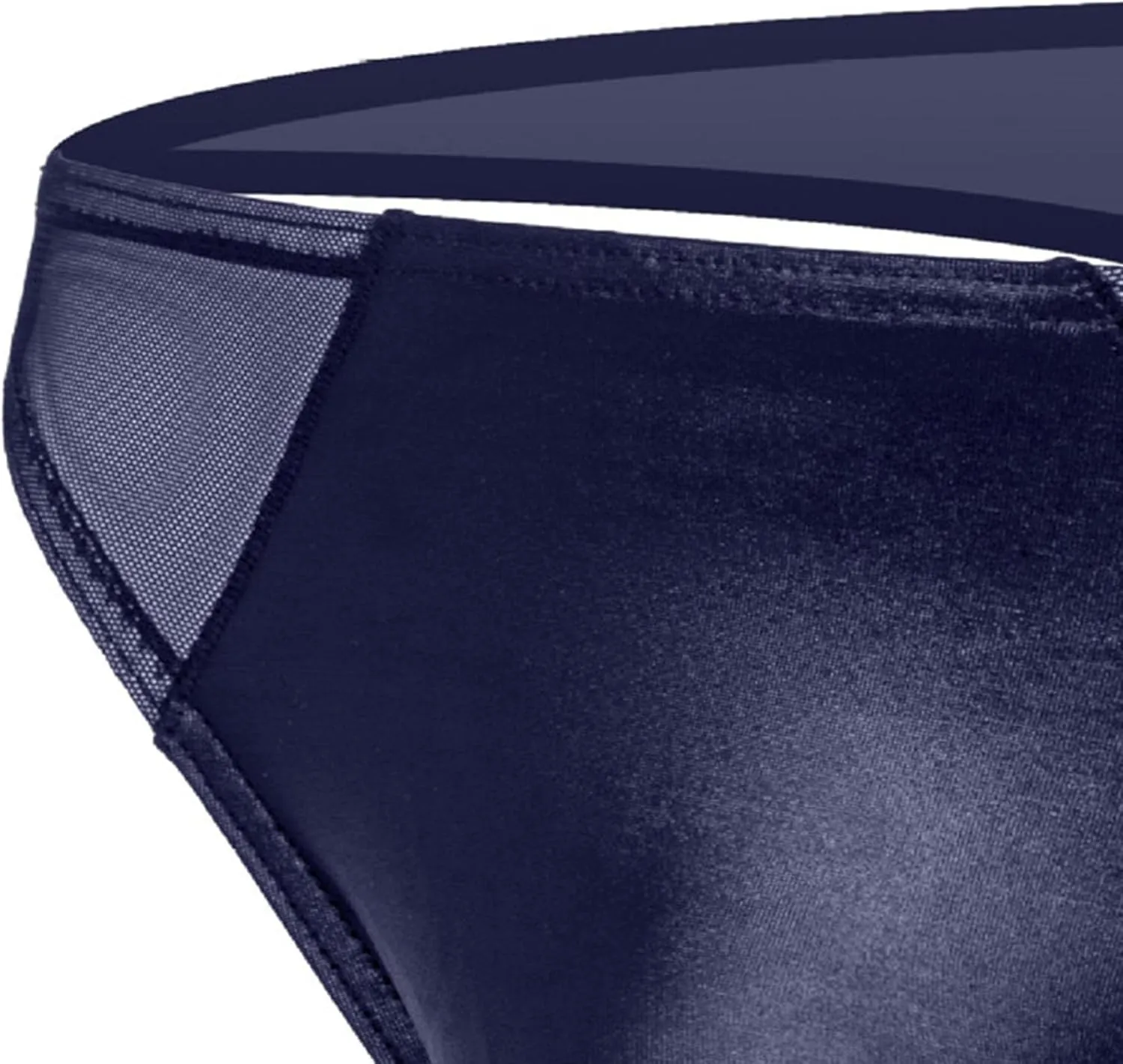 Men's Sexy Patent Leather T-Underwear Transparent Mesh U Convex Underpants Low Waist Buttocks Boxer Briefs