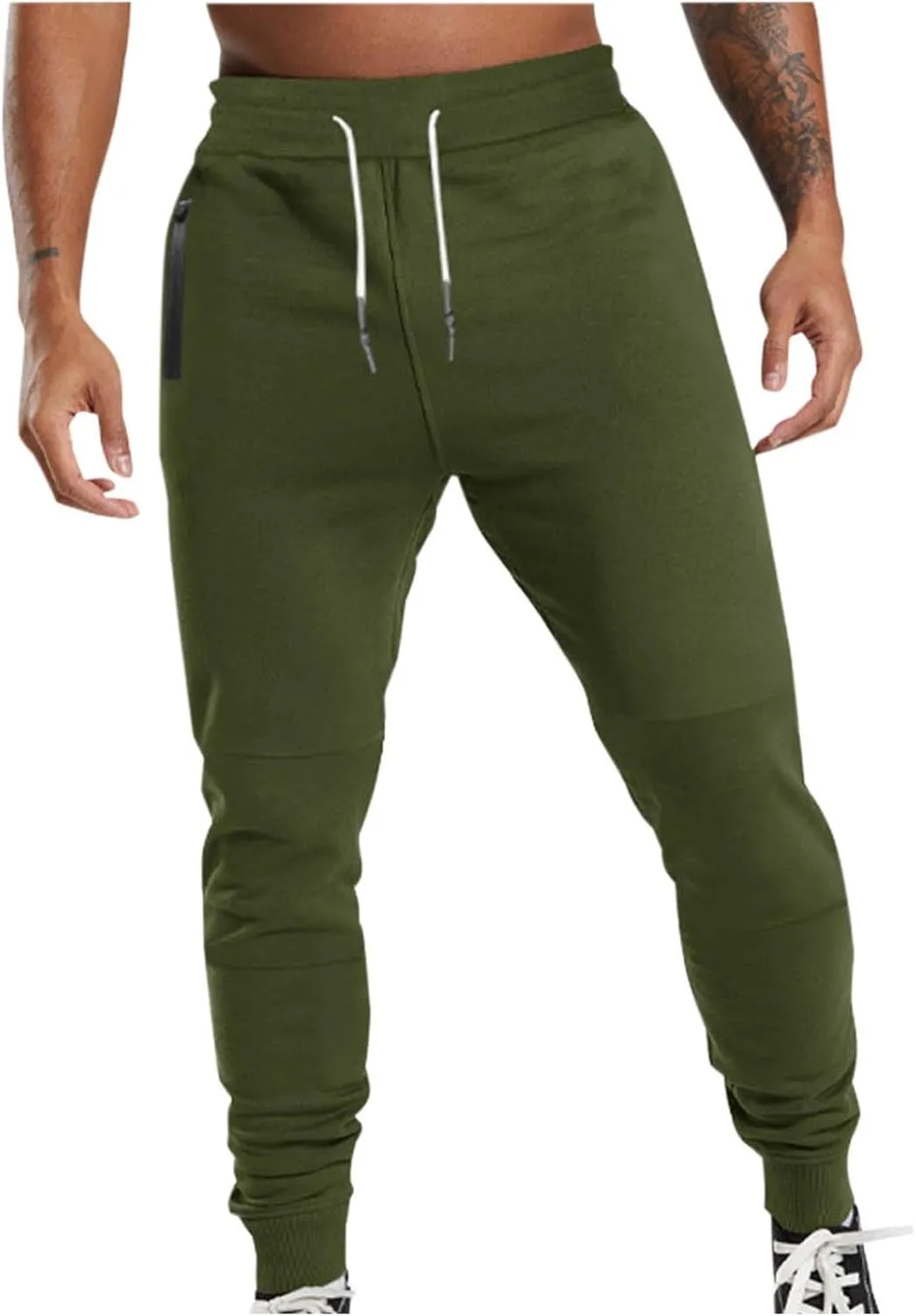 Mens Sweatpants Joggers Lightweight Elastic Waist Drawstring Athletic Gym Workout Hiking Trouser Casual Tapered Pants