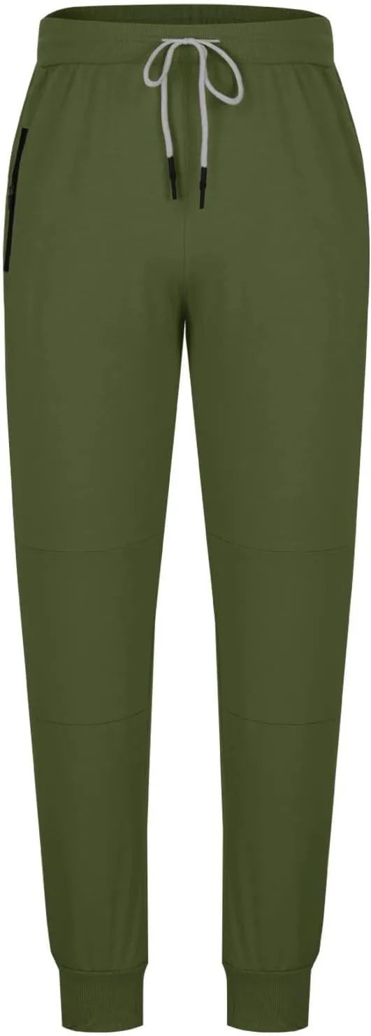Mens Sweatpants Joggers Lightweight Elastic Waist Drawstring Athletic Gym Workout Hiking Trouser Casual Tapered Pants