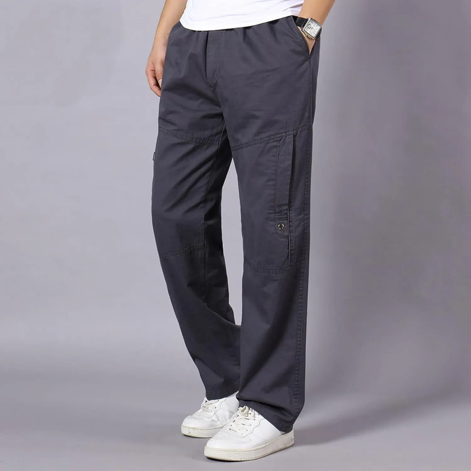 Mens Sweatpants with Pockets Big and Tall Men's Pants Golf Pants Men Stretch Men's Heavyweight Cargo Fleece Sweatpant