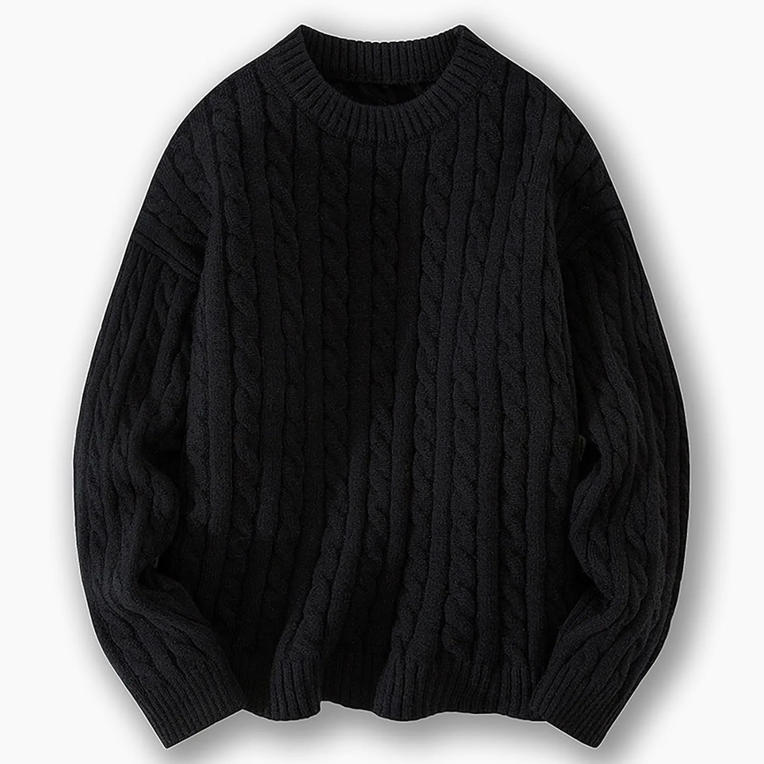 Men's Winter Round Neck Fall Sweaters Sweatshirt Casual Pullover Knit Sweater Warm Thick Knitwear Mens Work Coats