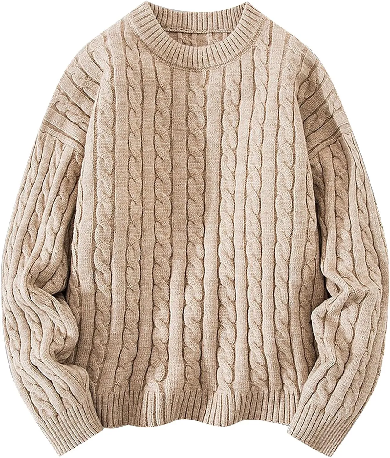 Men's Winter Round Neck Fall Sweaters Sweatshirt Casual Pullover Knit Sweater Warm Thick Knitwear Mens Work Coats