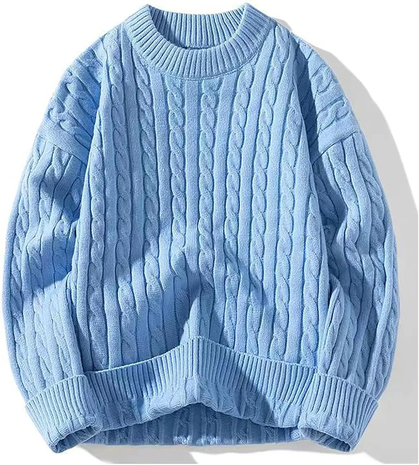 Men's Winter Round Neck Fall Sweaters Sweatshirt Casual Pullover Knit Sweater Warm Thick Knitwear Mens Work Coats