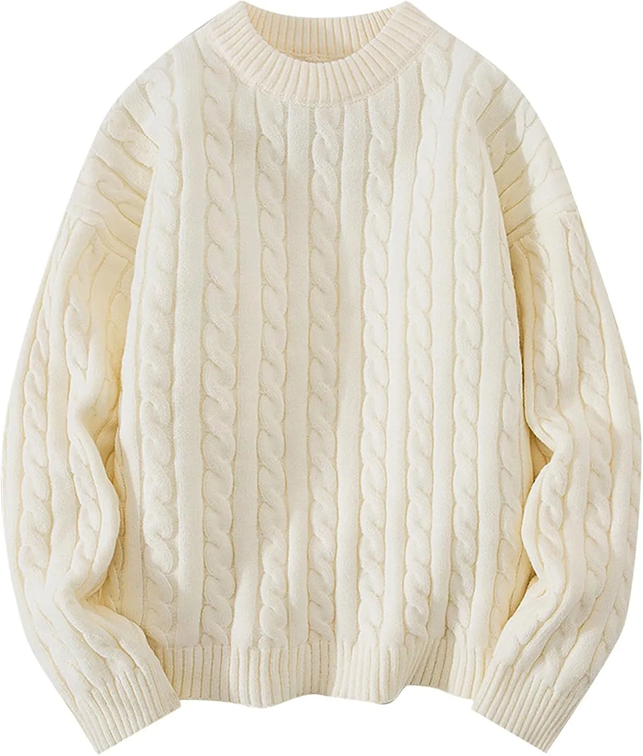Men's Winter Round Neck Fall Sweaters Sweatshirt Casual Pullover Knit Sweater Warm Thick Knitwear Mens Work Coats