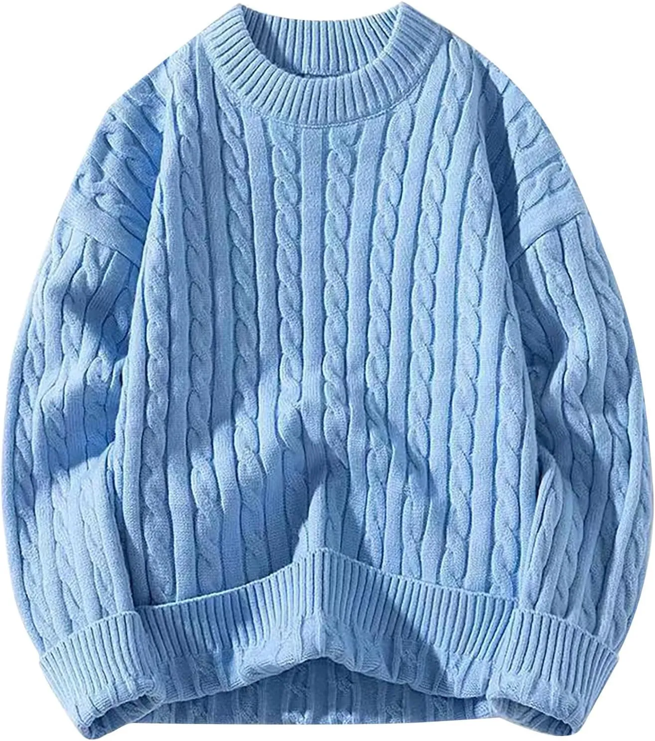 Men's Winter Round Neck Fall Sweaters Sweatshirt Casual Pullover Knit Sweater Warm Thick Knitwear Mens Work Coats