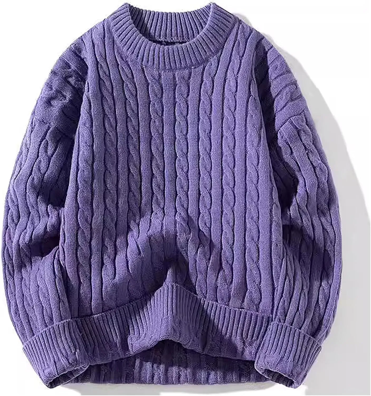Men's Winter Round Neck Fall Sweaters Sweatshirt Casual Pullover Knit Sweater Warm Thick Knitwear Mens Work Coats