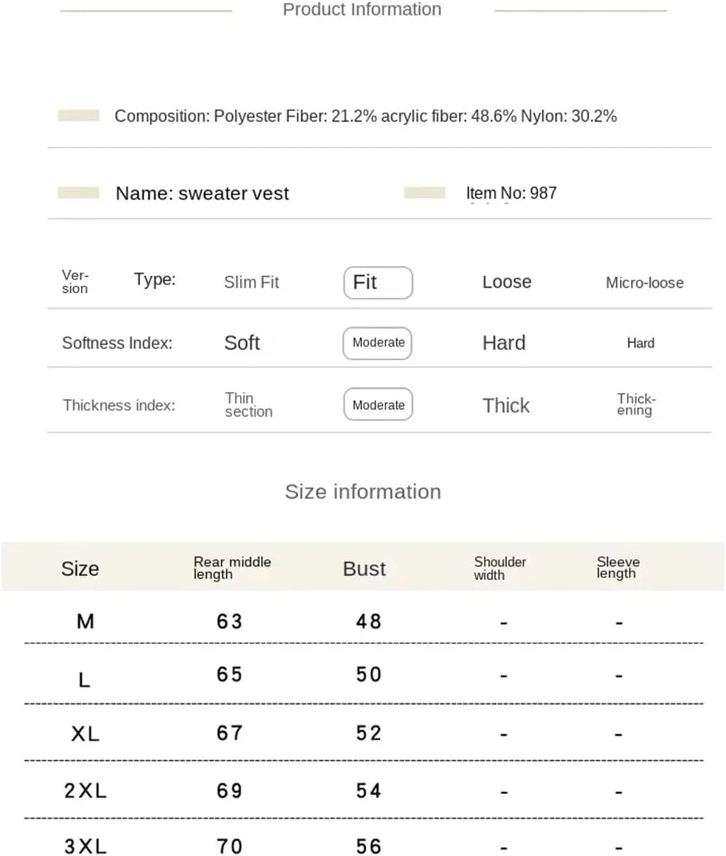 Men's Winter V-Neck Knitwear Thick Solid Color Loose Knitwear Knitwear Vest