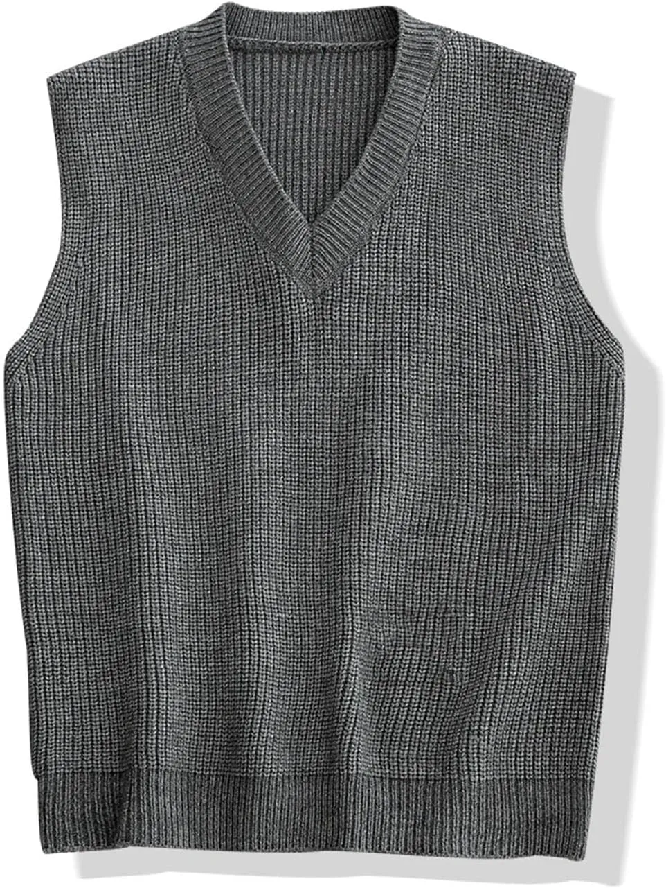 Men's Winter V-Neck Knitwear Thick Solid Color Loose Knitwear Knitwear Vest