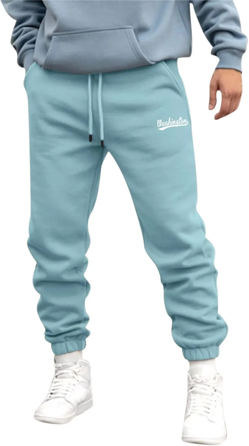 Mens Workout Cargo Sweatpants Sports Pant Men's Cargo Pants Elastic Waist Joggers Solid Casual Multi Pockets Outdoor