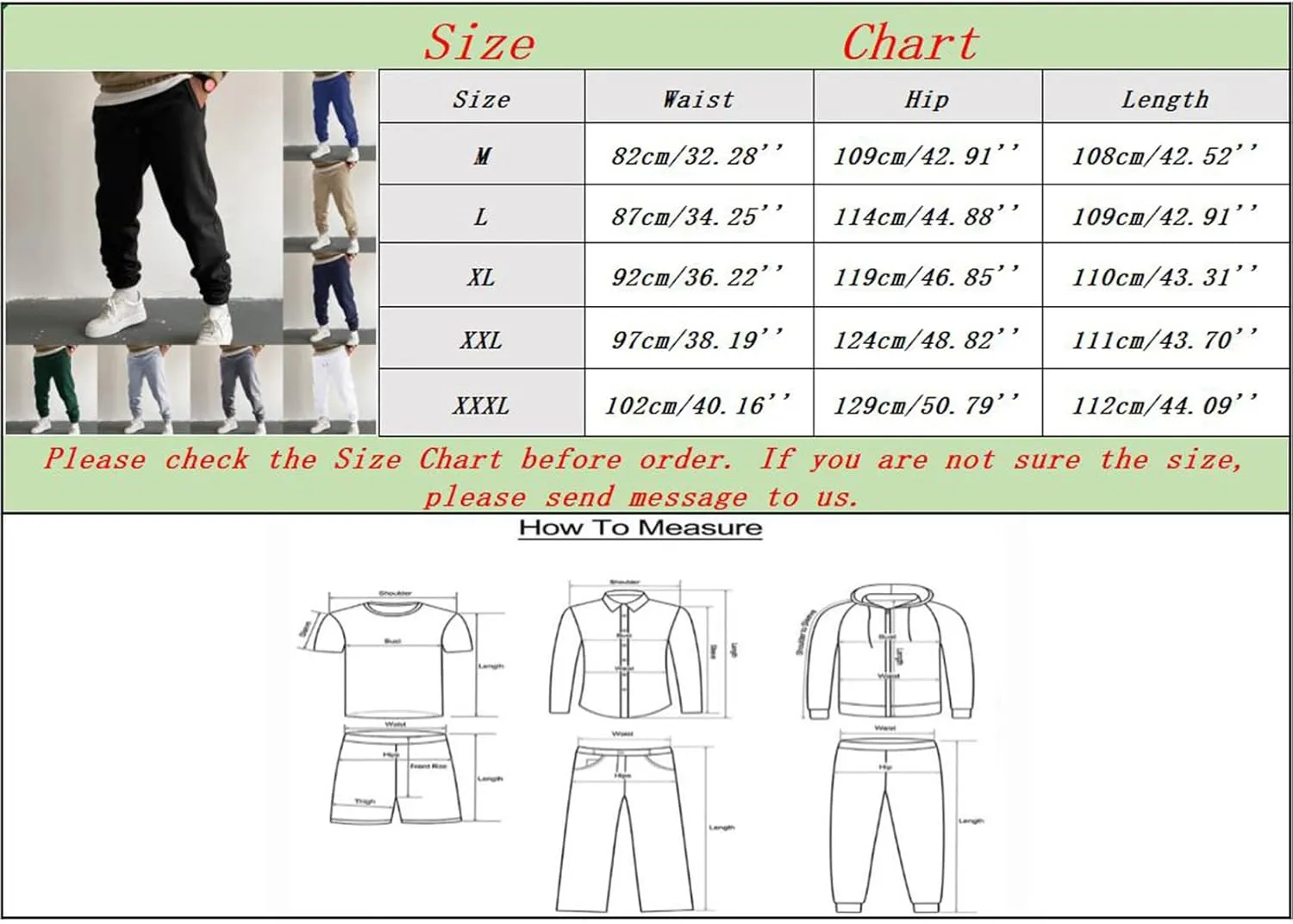 Mens Workout Cargo Sweatpants Sports Pant Men's Cargo Pants Elastic Waist Joggers Solid Casual Multi Pockets Outdoor