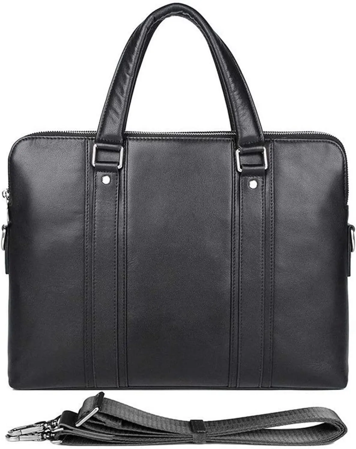 Messenger Bag Waterproof Vintage Leather Briefcase Large Satchel Shoulder Bag 15 Inch Laptop Computer Bag