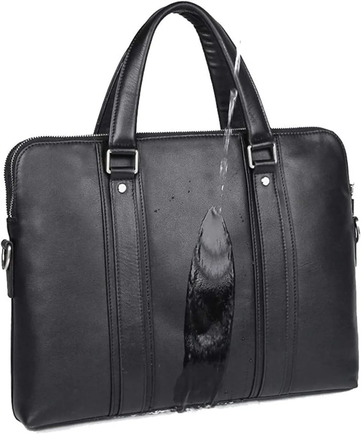 Messenger Bag Waterproof Vintage Leather Briefcase Large Satchel Shoulder Bag 15 Inch Laptop Computer Bag